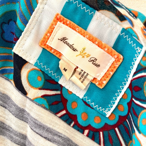 Anthropologie Meadow Rue Merlin Mixed Media Split Back Sleeveless Top Size M - Picture 5 of 10